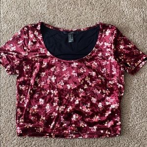 Forever21 velvet crop top